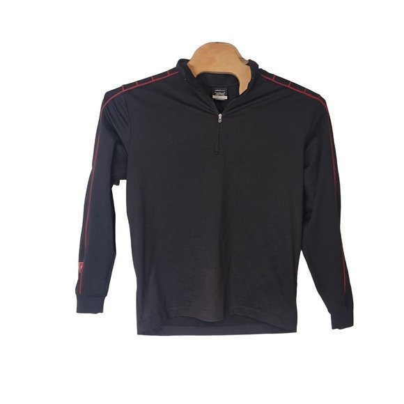 Nike Golf 1/4 Zip Pull Over Warm Up Jacket Size Men's Medium Black Red Polyester - Picture 1 of 7